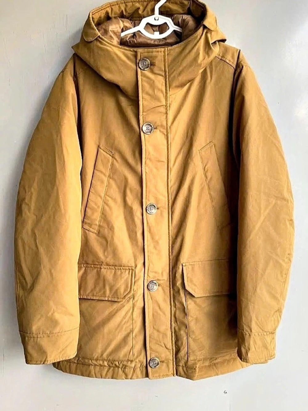 Uniqlo Hybrid Down Parka Men's Hooded Field Jacket XL Brown